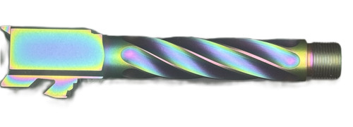 Fits Glock 17 9mm Match Chunky Spiral Fluted Barrel Threaded in Radio Active