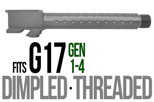 Fits Glock 17 9mm Match Grade Barrel Golf Ball Dimpled in Flat Gray
