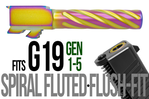 Fits Glock 17 9mm Match Thin Spiral Fluted Barrel in Radio Active