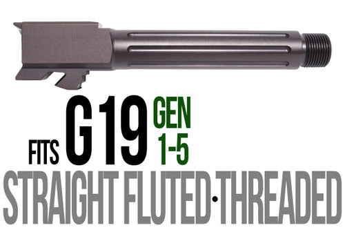 Fits Glock 19 9mm Match 5 Sided Flat Fluted Barrel Threaded in Plum