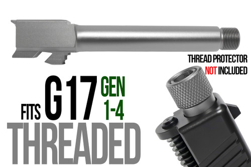 Fits Glock 19 9mm Match 5 Sided Flat Fluted Threaded Barrel in Flat Gray