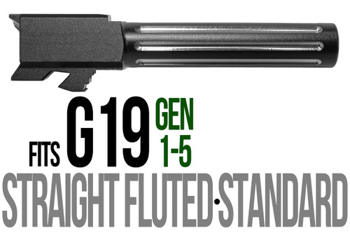 Fits Glock 19 9mm Match Flush Fit Thick Spiral Fluted Barrel 2 Tone