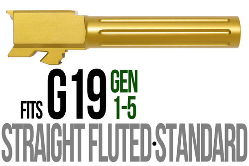 Fits Glock 19 9mm Match Golf Ball Dimpled Barrel in Gold