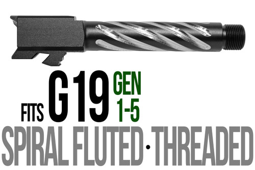 Fits Glock 19 9mm Match Golf Ball Dimpled Barrel Threaded 2 Tone