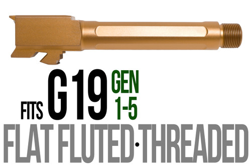 Fits Glock 19 9mm Match Golf Ball Dimpled Barrel Threaded in Copper