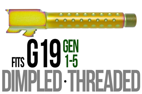 Fits Glock 19 9mm Match Grade Barrel Golf Ball Dimpled in Chameleon