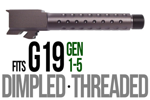Fits Glock 19 9mm Match Grade Barrel Golf Ball Dimpled in Plum