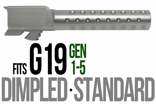 Fits Glock 19 9mm Match Straight Fluted Barrel Threaded in Flat Gray
