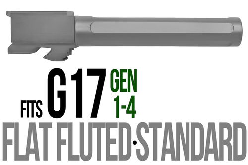 Fits Glock 19 9mm Match Thick Spiral Fluted Barrel Flush Fit in Flat Gray