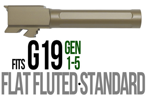 Fits Glock 19 9mm Match Thick Spiral Fluted Barrel in Black