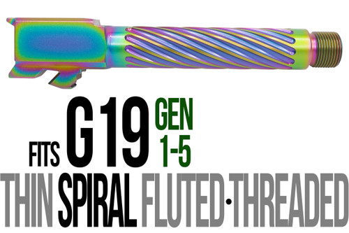 Fits Glock 19 9mm Match Thick Spiral Fluted Barrel in Radio Active