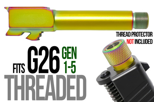 Fits Glock 19 9mm Match Thick Spiral Fluted Barrel Threaded 2 Tone