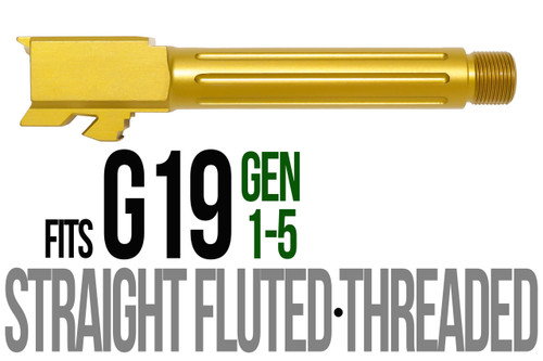 Fits Glock 19 9mm Match Thick Spiral Fluted Barrel Threaded in Dark Earth