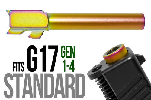 Fits Glock 19 9mm Match Thick Spiral Fluted Barrel Threaded in Gold