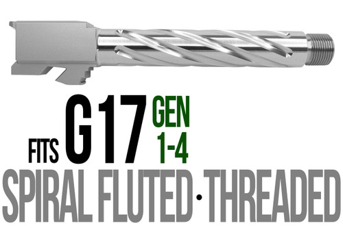 Fits Glock 19 9mm Match Thick Spiral Fluted Barrel Threaded Naked Stainless Steel