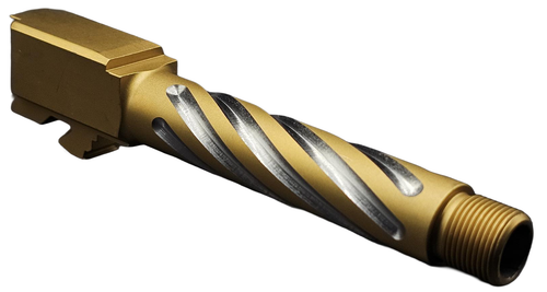 Fits Glock 19 9mm Match Thin Spiral Barrel Threaded 2 Tone in Gold
