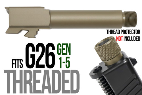 Fits Glock 26  9mm Match Threaded Barrel in Radio Active